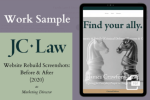 Ashley Stryker Portfolio | Website Rebuild at James Crawford Law