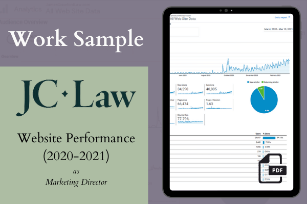 Ashley Stryker Portfolio | Website Performance Analytics at James Crawford Law