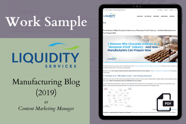 Ashley Stryker Portfolio | Manufacturing Blog at Liquidity Services